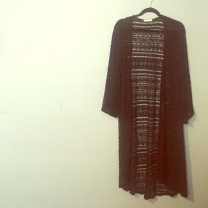 Black Crochet Duster